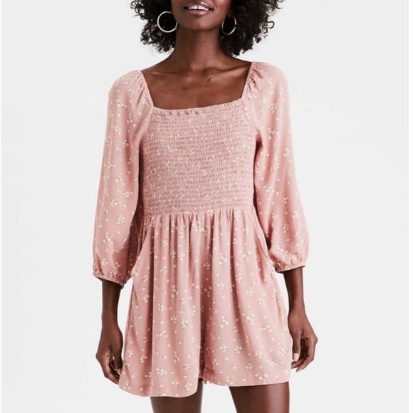 American Eagle Floral Pink Romper - Picture 1 of 6